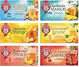 Teekanne Ländertee-Mix, Griechische Aprikose, Spanische Orange, Italienische Limone, Karibische Mango, Mediterraner Pfirsich, Italienische Süßkirsche, 6 Packungen, 270 g