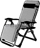 Lsoiup Klappbarer Liegestuhl für die Terrasse, Schwerelosigkeitsstuhl mit Kissen, tragbare Liegestühle für den Garten