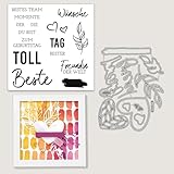 2024 Neue Deutsch Stempel Set Und Metall Schneiden Sterben,Silikon Klar Stempel Für DIY Geburtstage Scrapbooking Kunst Handwerk Supplies Stamping (T7049-stempel und Stanzformen Set)