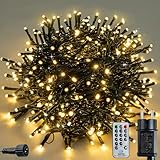 LED Lichterkette für Außen & innen,30m,300 LEDs,Weihnachtsbeleuchtung Außen,Wasserdicht, 8 Leuchtmodi,Timer-Funktion,Lichterkette Weihnachtsbaum (warmes Weiß)