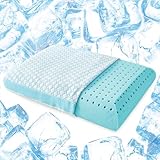 YOUMAKO Kühlendes Memory Foam Kopfkissen – 1 Packung Standard Kopfkissen, hochwertiges, kühlendes und gemütliches, belüftetes Bettkissen mit beidseitig waschbarem Bezug, 40 x 60 cm