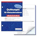 Nezyo A6 Quittungsblock mit Durchschlag Durchschreibende Quittungsblock für Kleinunternehmer 2 x 50 Blatt Gelocht für Kleinunternehmer Vereine Selbständige(1 Stück)