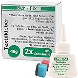 Ber-Fix Textilkleber 40g – Waschbar bis 95°C, extra stark & ​​flexibel! Ideal für Reparaturen an Naturfasern & Mischgewebe – perfekt für Kleidung & Heimtextilien!