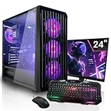 SYSTEMTREFF Basic Gaming Komplett PC Set AMD Ryzen 5 PRO 4650G 6x4.2GHz | AMD RX Vega 7 4K HDMI DX12 | 512GB M.2 NVMe + 1TB HDD | 16GB DDR4 RAM | WLAN Desktop Paket Computer für Gamer, Gaming