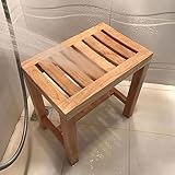 LQSYBHD Wasserfest Duschbank Badhocker for Senioren Bad Stuhl Badezimmer Hocker Holz Dusche Bank Erwachsene Anti-Rutsch Duschsitz Badewanne Badehocker Spa ändern Schuhe Hocker, 42x28x43cm