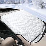 FREESOO Schneeschutz Auto Frontscheibe, Frostschutz Auto Frontscheibe Abdeckung- Autoscheibenabdeckung Windschutz Frostabdeckung Winter Frontscheibenabdeckung gegen Schnee EIS Frost 138X94CM
