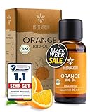 Heldengrün® BIO Orangenöl [100% NATURREIN] Kaltgepresst aus echten Orangen - Orangenöl zum Verzehr - Ätherisches Öl Orange - Duftöl Orange -Orange Oil