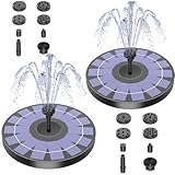 AISITIN Solar Springbrunnen für Außen,2.5W Solarbrunnen Teichpumpe 2PCS mit Panel Wasserpumpe Schwimmender Fontäne Pumpe mit 6 Fontänenstile für Garten, Vogel-Bad, Teich, Wasserspiel, Fisch-Behälter