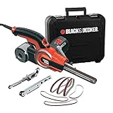 BLACK+DECKER Bandschleifer - geeignet für vielseitige Einsatzmöglichkeiten wie dem Säubern von Schlüssellöchern, Gestalten von Holz, Schleifen gewölbter Flächen und Klingen u.v.m. KA902EK-QS