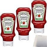 Heinz Tomato Ketchup der Klassiker 3er Pack (3x500ml Flasche) + usy Block