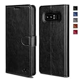 OCASE Galaxy Note 8 Hülle Handyhülle [Premium Leder] [Standfunktion] [Kartenfach] [Magnetverschluss] Schlanke Leder Brieftasche Hülle für Samsung Galaxy Note 8 Geräte (Schwarz)