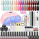 PEACECOLOR Gelnägel Starterset, 18 Farben UV Nagellack Set mit UV Lampe 36W Elektrische Nagelfräser Gel Nägel Selber Starterset Gellack Nägel Nagelstudio Set Geschenk für Frauen