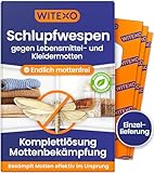 Witexo® Schlupfwespen gegen Lebensmittelmotten und Kleidermotten | Einzellieferung | Effektiv Lebensmittel und Kleider Motten bekämpfen | Alternative zu Mottenfalle und Mottenspray | 20 Karten