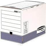 Bankers Box Archivschachtel A4+ Format, 200 mm Rückenbreite, System Serie, mit schnellem FastFold Aufbau, aus 100% recyceltem Karton, Pack mit 10 Stück