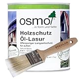 OSMO Holzschutz Öl-Lasur. 2,5l + Flächenstreicher Pinsel von Pfahler (700 Kiefer transparent)