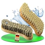 FEINHOLZ® 2er Set Wurzelbürste mit Naturborsten hart & weich, plastikfrei Made in Germany, Reinigungsbürste, Scheuerbürste, Teppichbürste, Putzbürste, Schrubber, Bürste Reinigung, Cleaning Brush