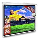 Motorleinwand SlenderLine 300 x 300cm (BxH) - 1:1 Format - 2D/3D - Full-HD - 4K Ultra HD - Beamer Leinwand inkl. Funkfernbedienung