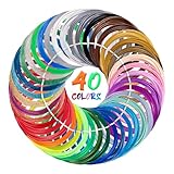 Kretrum 40 Farben 3D Stift Filament PLA 1.75mm 3D Druck Stift Filament Nachfüllungen Kompatibel mit MYNT3D SCRIB3D NICHT Fit Filapen jede Farbe 3M Total 394 Fuß