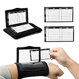 Football Wrist Playbook mit 2 Papierkarte,Fold Transparent Football Play Wristbands,Schwarz Fußballspiel Armbänder,Wiederverwendbar Tactical Wrist Coach Teaching Board für Verschiedene Sportarten