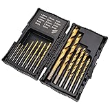 Amazon Basics Bohrer-Set aus Hochgeschwindigkeitsstahl für Metall, Holz und Kunststoff, 1,5 - 10 mm