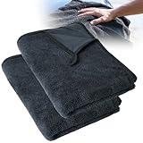 LURICO 2 Stück Auto Trockentuch XXL, 60x90 cm Ultra-Wipes Trockentuch Dusche, Ultra Saugstarke Mikrofasertücher, Fussel und Streifenfrei Trockentuch Für Autos, LKWs, Motorräder, Haushalt