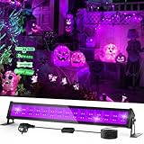 NATPOW 36W UV Bar Schwarzlichtlampe, LED Schwarzlicht mit Stecker, Wasserdicht Schwarzlichtlampe Fluoreszenz Blacklight Partylicht für Halloween Aquarium Bar Neonfarben Disco(1 Pack)