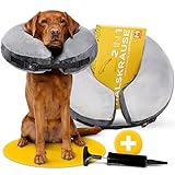 Tierhood ® - aufblasbare Halskrause für Hunde & Katzen [SCHÜTZEND] Leckschutz Hund - Hundekragen - Schutzkragen Hund - Halskragen Hund - Hundehalskrausen - Halskrause Hund - Halskrause Katze (M)