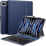 MoKo Universal Tablet Hülle mit QWERTY Tastatur für 9-11 Tablets, Hülle mit Abnehmbarer kabelloser Bluetooth Tastatur & Stifthalter für iPad/Samsung/Fire/Google/Android/Windows/iOS Tablets, Indigo