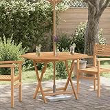 Mokuyary Gartentisch Klappbar 110x110x75 cm Massivholz Teak Esstisch Holz Esszimmertisch, Funktionstisch, Esstisch Outdoor, Stabiler Garten Terrasse o Balkon Tisch