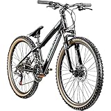 Galano Dirtbike 26 Zoll MTB G600 Mountainbike Fahrrad 18 Gang Dirt Bike Rad (schwarz/Silbergrau, 33 cm)
