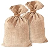 2 Stück Universal Jutesack, 60x110CM Groß Strapazierfähig Kartoffelsäcke aus 100% Jute, 60 kg-70kg Kartoffelsack Jute für Kübelpflanzen, Topf, Nikolaussack, Frostschutz für Blumen