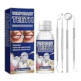 Zahnreparatur-Set, formbares Zahnfüllungs-Reparatur-Set mit 4 Zahnwerkzeugen, Zahnpflegeset, um fehlende und gebrochene Ersatz zu reparieren, natürliche Füllung gefälschte Zähne, lächeln Sie