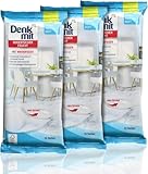 Denk-mit Bodentücher Feucht – Purer Frische-Duft | 3er Pack (3 x 15 Tücher) | Mit Mikrofaser & Antistatik-Formel | Streifenfreie Sauberkeit | Für alle Wischsysteme | + Purlife Sticker