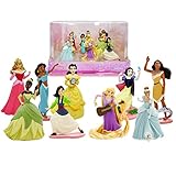 Disney Store Disney-Prinzessinnen Offizielles Deluxe-Figuren-Spielset, 9-teilig, mit plastischen Figuren von u.a. Tiana, Belle, Prinzessin Jasmin, Schneewittchen, Cinderella und Aurora (Dornröschen)