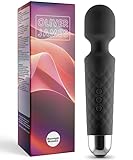 Vibrator für Frauen - Leises und Starkes Massagegerät + Akku - Sexspielzeug mit 20 Vibrationsmuster und 8 Geschwindigkeitsstufen - Kabelloser Dildo für Klitoris, G Spot - Oliver James (Schwarz)
