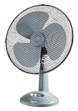 Bestron Mobiler Tischventilator Ø 35cm, kleiner Ventilator mit 3 Geschwindigkeitsstufen & 75° Oszillation-Funktion, Höhe: 35 cm, 40W, Farbe: Grau