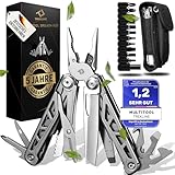 TREKLINE Premium Multitool Werkzeug [rostfreier Edelstahl] Survival Multifunktionsmesser perfektes Camping Zubehör, Multifunktionswerkzeug [27 Funktionen] Taschenmesser Outdoor, Camping Messer