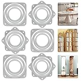 6 Pcs 4' Quadratisch 360° Drehteller Metall Drehscheibe Drehplatte Drehteller TV Drehscheibe Drehbar Platte Kugellager Schwenkplatte für TV Rack Schreibtisch Esstisch Anzeigen-Regal Möbel