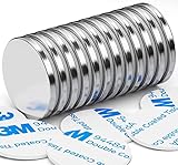 Grtard 12 Stück Stark, 30 x 3 mm 8 KG Ziehen Neodym Magnete Extra Stark, Kühlschrankmagnete mit Doppelseitigem Kleber, Starke Magnete Permanente Seltenerdmagnete für Whiteboard, Werkzeug, Handwerk
