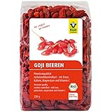 Raab Vitalfood Bio Goji-Beeren, Premium-Qualität rückstandskontrolliert, laborgeprüft, ungeschwefelt, ohne Zusätze, vegan, reich an natürlichem Eisen, Kalium, Vitamin C, Wolfsbeere, 1er Pack (250 g)