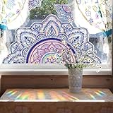 Mandala Fensterbilder Prisma Fensteraufkleber Suncatcher Sticker Blumen Regenbogen Vogelschutz Prism Fenster Abziehbilder Vögel Anti Kollisions Aufkleber Sonnenfänger für Schiebetüren Fensterglas