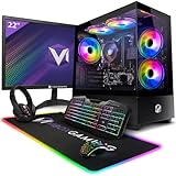 Vibox I-96 Gaming PC - 22 Zoll Set Komplett - Quad Core AMD Ryzen 3200G 4GHz - Radeon Vega 8-8GB RAM - 480GB SSD - Linux OS - WiFi