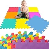 LittleTom Spielmatte Baby Puzzlematte ab Null - 30 x 30 cm Krabbelmatte Bodenmatte Kinder - Puzzle Teppich Kinderzimmer Matte - Outdoor Bodenschutzmatte Spielteppich Eva Schaumstoff Isomatte