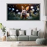 5D DIY Hase Diamond Painting Bilder Erwachsene Groß xxl 70x140cm Diamond Art Painting Ostern Diamond Painting Kinder Anfänger Malerei Set Kunst Basteln für Home Deko Wohnzimmer Geschenke