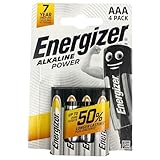 Energizer AAA-Batterien, Alkaline-Power-Batterien, langlebige Leistung, auslaufsicheres Design, 4 Stück