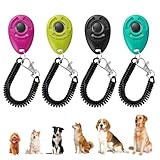 Coptiner 4 Stück Hunde Clicker, Hundeerziehung und Hundetraining, Clicker Hunde, Haustier Training Clicker mit Handschlaufe, Hunde Klicker Set mit Großem, für Hunde Katzen Pferde Hundetraining