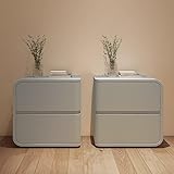 Nachttisch 2er Set, Doppelschublade Nachttisch mit Ledertextur-Design, stilvolle Aufbewahrungslösung für Schlafzimmer & Arbeitszimmer, platzsparende Möbel