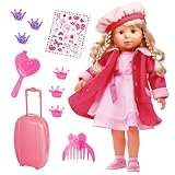 Bayer Design 94635AA Funktionspuppe Charlene Interactive mit Haaren und Schlafaugen, spricht und singt 90 Sätze, 2 Gedichte und 8 Lieder, 46cm, Pink