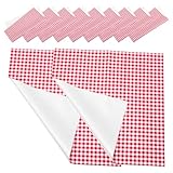 Ciieeo 20 Stück Geschenkpapier Kariert 58cm Dickes Floristenpapier Weiß Rot Vielseitig für Blumensträuße Hochzeiten und Geburtstage