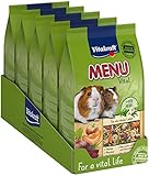 Vitakraft Menü Vital, Futter für Meerschweinchen, mit Apfel und Kürbis, mit Kräutern, ohne Zusatz von Zucker und Getreide (5x 1kg)